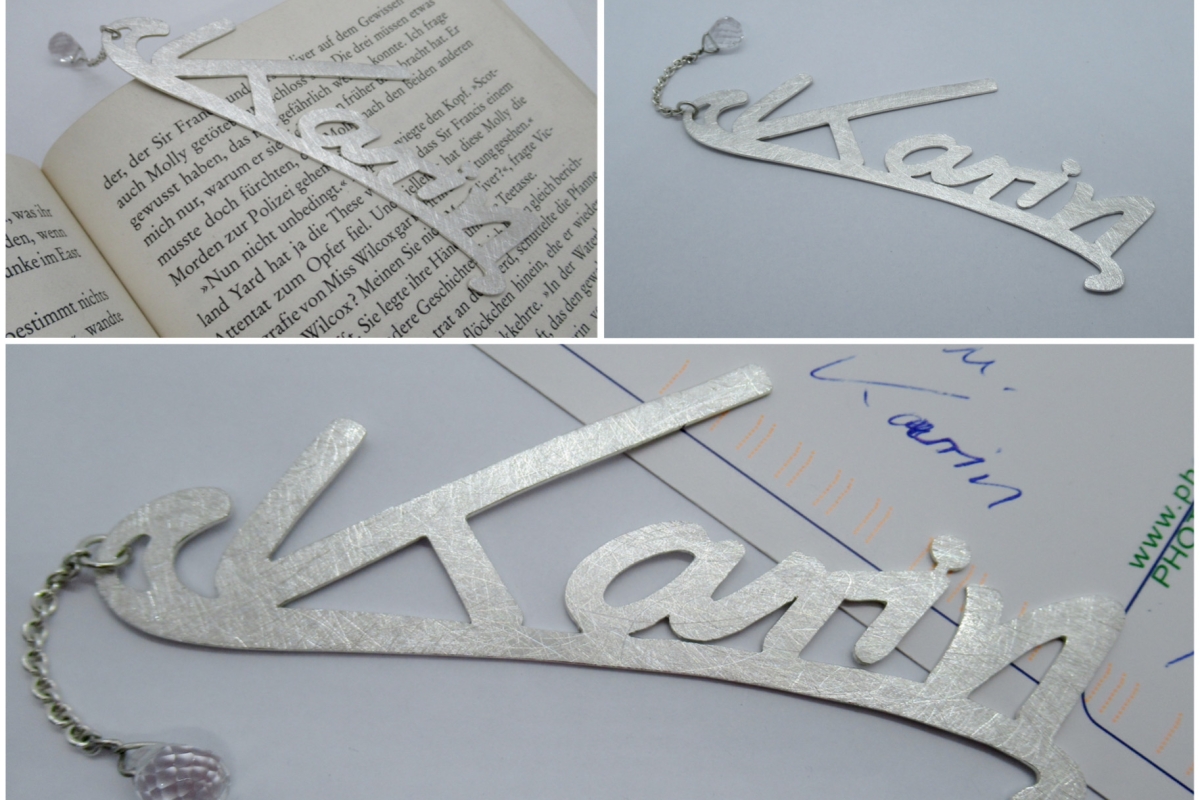 Lesezeichen Silber Name Karin Collage  - Wien