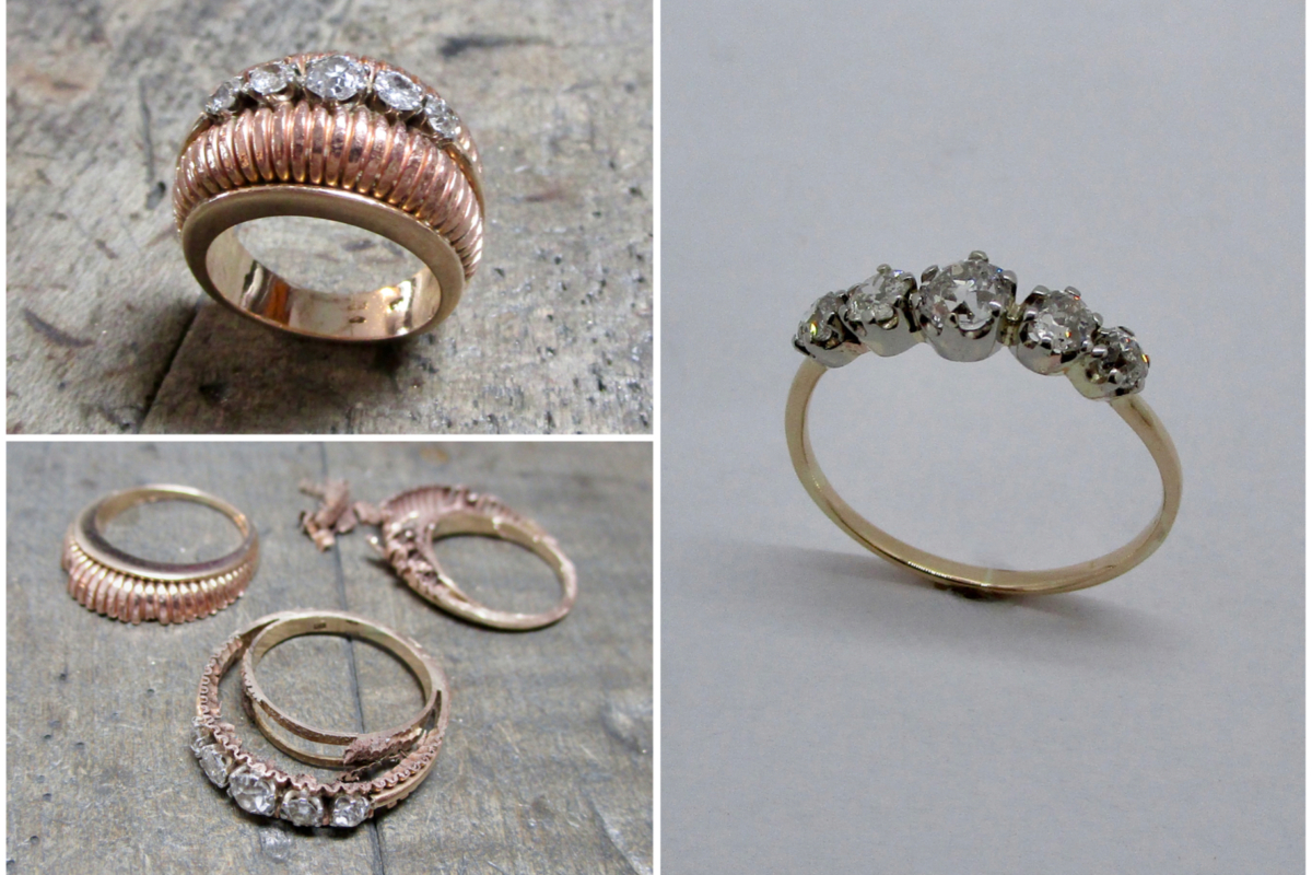 Umarbeitung_Ring_Altschliff_Diamanten  Umarbeitung eines alten Ringes zu modernem Design